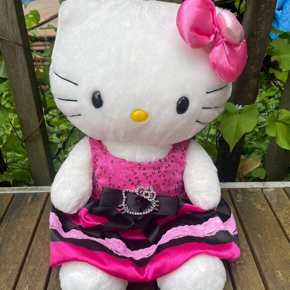 Hello Kitty Build a Bear Plush With Bow and Dress - Picture 1 of 8